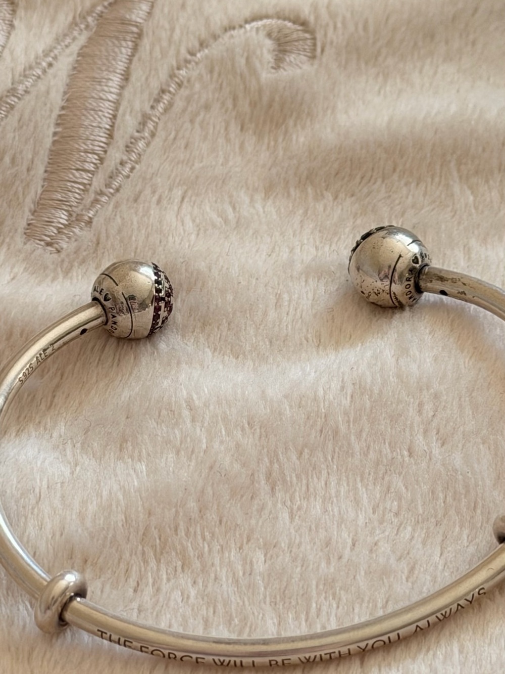 Pandora S925 Ale Star Wars 'The Force Will Be with You Always' CZ Open Bangle - Picture 11 of 11